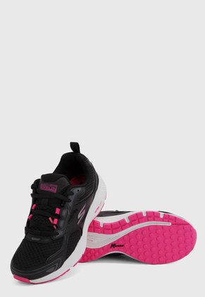 Tenis Running Negro-Blanco-Rosa Skechers Go Run consistente