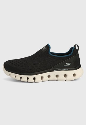 Tenis Running Negro-Blanco-Azul Skechers