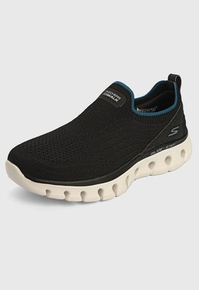 Tenis Running Negro-Blanco-Azul Skechers