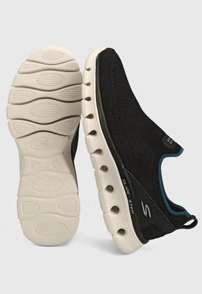 Tenis Running Negro-Blanco-Azul Skechers