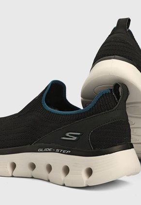 Tenis Running Negro-Blanco-Azul Skechers