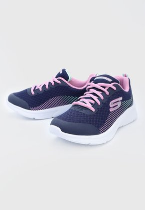Tenis Lifestyle Azul-Lila-Blanco Skechers Kids Microspec
