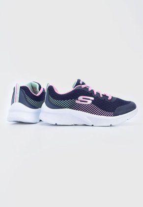 Tenis Lifestyle Azul-Lila-Blanco Skechers Kids Microspec