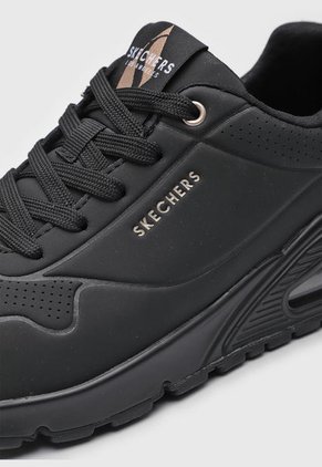 Tenis Lifestyle Negro-Oro Rosa Skechers Uno- Golden Air