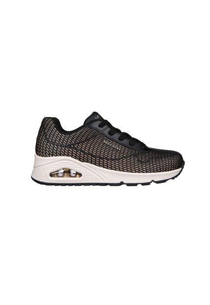 Tenis Mujer Skechers Uno Shine - Negro-Dorado