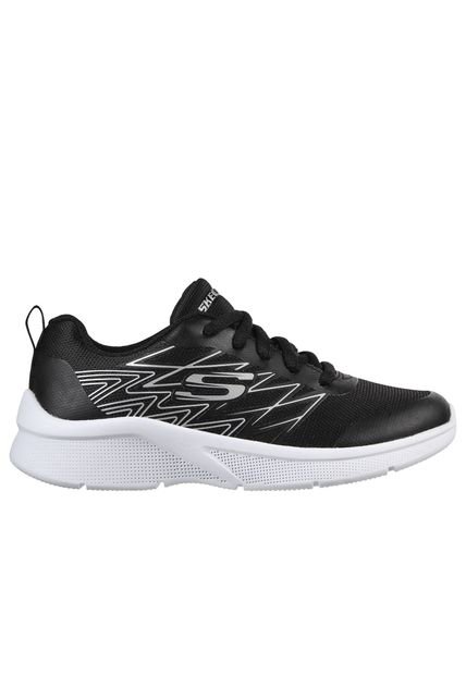 Tenis Skechers Microspec Color Negro - Plata Para Niños