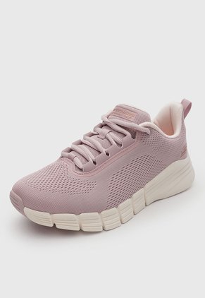 Tenis Lifestyle Skechers Bobs Flex 2.0 Rosa Mauve