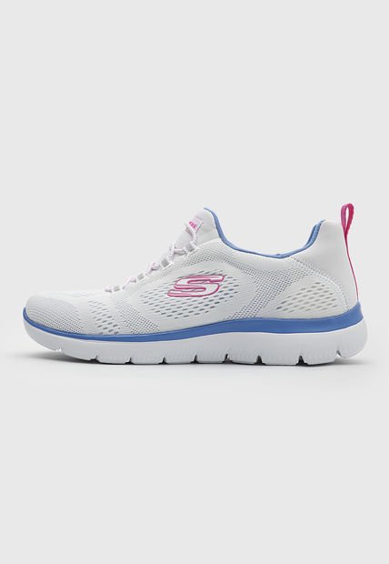 Tenis Running Blanco-Azul-Fucsia Skechers ummits - Perfect Views