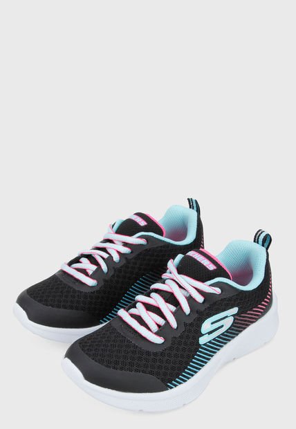 Tenis Running Negro-Multicolor Skechers Kids Microspec - Radient Runner