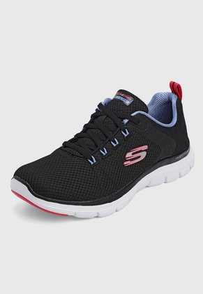 Tenis Running Negro-Azul-Blanco Skechers