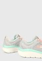 Tenis Running Gris-Rosa-Verde Skechers Max Flex Gri Kad_n de Skechers