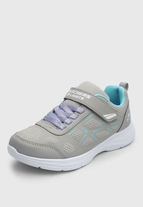 Tenis Lifestyle Gris-Celeste-Lila Skechers Kids Glimmer Kicks-Fresh Glow