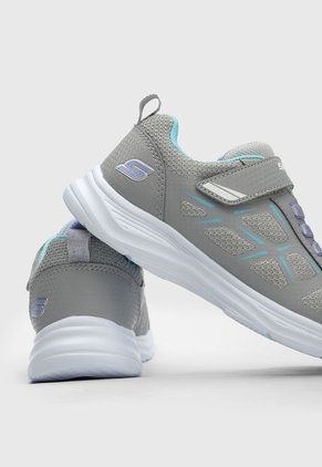 Tenis Lifestyle Gris-Celeste-Lila Skechers Kids Glimmer Kicks-Fresh Glow