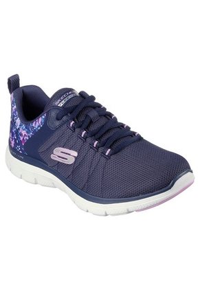 Tenis Skechers Flex Appeal 4.0 - Let It Blossom Color Azul - Blanco Para Mujer