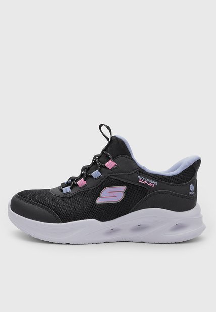 Tenis Lifestyle Skechers Sola Glow Neon Dash Negro