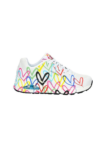 Tenis Mujer Skechers Uno Spread Love - Blanco-Multicolor