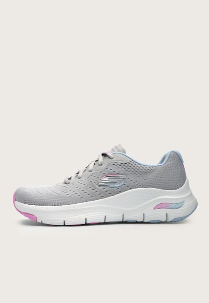 Tenis Training Gris-Rosa-Celeste Skechers Arch Fit - Infinity Cool