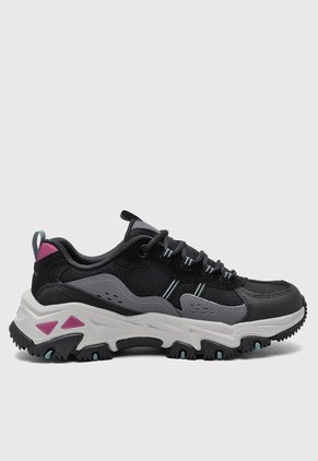 Tenis Outdoor Negro-Gris-Fucsia Skechers D'lites Hiker