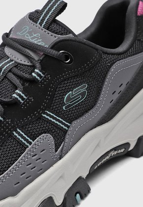 Tenis Outdoor Negro-Gris-Fucsia Skechers D'lites Hiker
