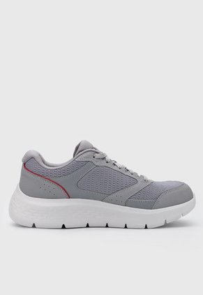 Tenis Training Gris-Blanco-Rojo Skechers Go Walk Flex