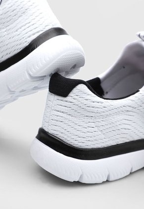 Tenis Training Blanco-Negro-Rosa Neón Skechers Summits Next Wave