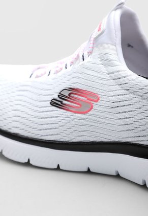 Tenis Training Blanco-Negro-Rosa Neón Skechers Summits Next Wave