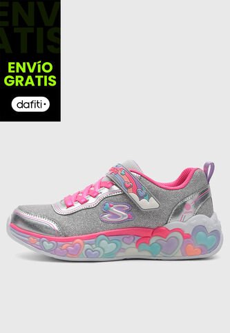 Tenis Lifestyle SKECHERS S-Lights: Eternal Heart Lights Gris Skechers