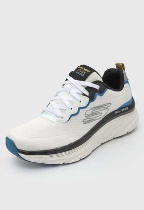 Tenis Training Blanco-Negro-Azul Skechers D'Lux Walker - Scrambler