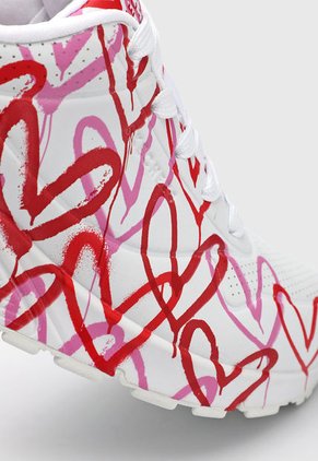 Tenis Lifestyle Blanco-Rojo-Magenta Skechers Uno - Apread The Love