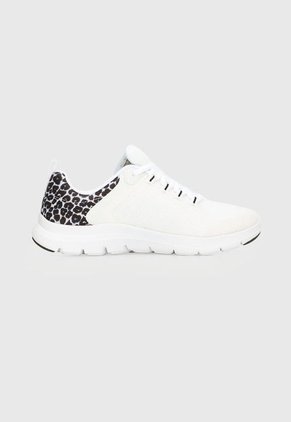 Tenis Running Blanco-Animal Print-Negro Skechers Flex Appeal 4.0 Wild Ballad