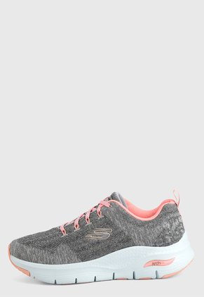 Tenis Training Gris-Coral-Blanco Skechers Arch Fit
