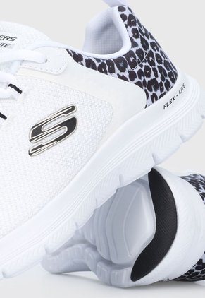Tenis Running Blanco-Animal Print-Negro Skechers Flex Appeal 4.0 Wild Ballad