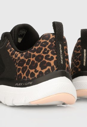 Tenis Running Negro-Animal Print-Blanco Skechers Flex Appeal 4.0 Wild Ballad