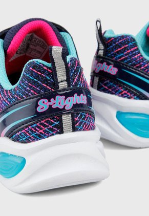 Tenis Training Azul-Multicolor Skechers Kids S LIights 20300L Bkmt