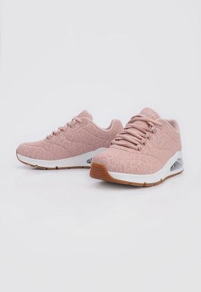 Tenis Lifestyle Palo Rosa-Blanco Skechers Street Uno 2