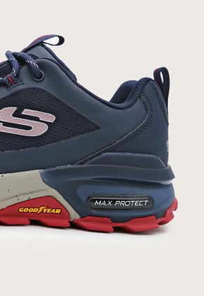 Tenis de Senderismo Azul Navy-Rojo-Beige Skechers Max Protect- Liberated