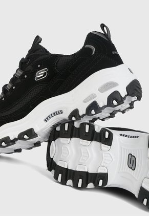 Tenis Lifestyle Negro-Blanco Skechers D`lites