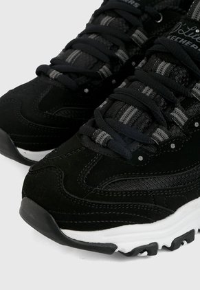 Tenis Lifestyle Negro-Blanco Skechers D`lites