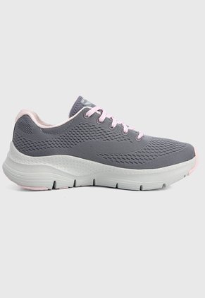 Tenis Running Gris-Rosa Skechers  Arch Fit-Sunny Outlook