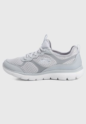 Tenis Running Gris-Marfil Skechers Summits-Free Classics