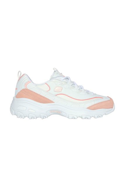 Tenis Mujer Skechers Dlites - Blanco-Rosado
