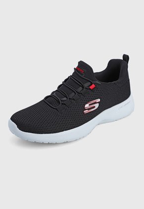 Tenis Training Negro-Gris-Rojo Skechers Dynamight