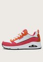 Tenis Lifestyle Coral-Naranja-Blanco Skechers Uno - 2 Much Fun de Skechers