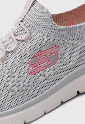 Tenis SKECHERS Stretch Knit Bungee Slip-On Gris