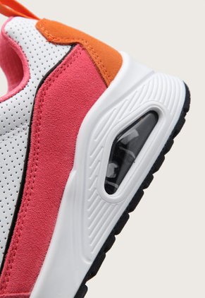 Tenis Lifestyle Coral-Naranja-Blanco Skechers Uno - 2 Much Fun