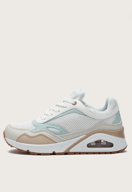 Tenis Lifestyle Marfil-Verde menta-Beige Skechers Uno - Heel Hints