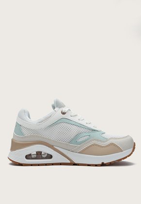 Tenis Lifestyle Marfil-Verde menta-Beige Skechers Uno - Heel Hints