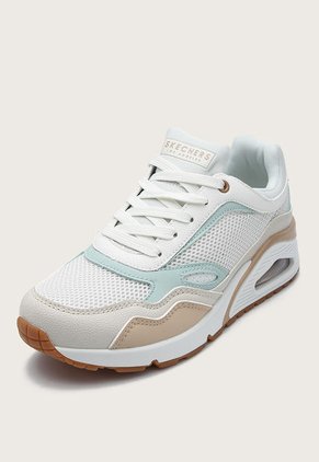 Tenis Lifestyle Marfil-Verde menta-Beige Skechers Uno - Heel Hints