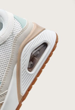 Tenis Lifestyle Marfil-Verde menta-Beige Skechers Uno - Heel Hints