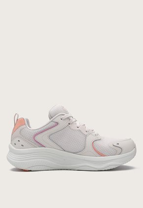 Tenis Lifestyle Palo Rosa-Blanco-Salmón Skechers D' Lux Fitnes